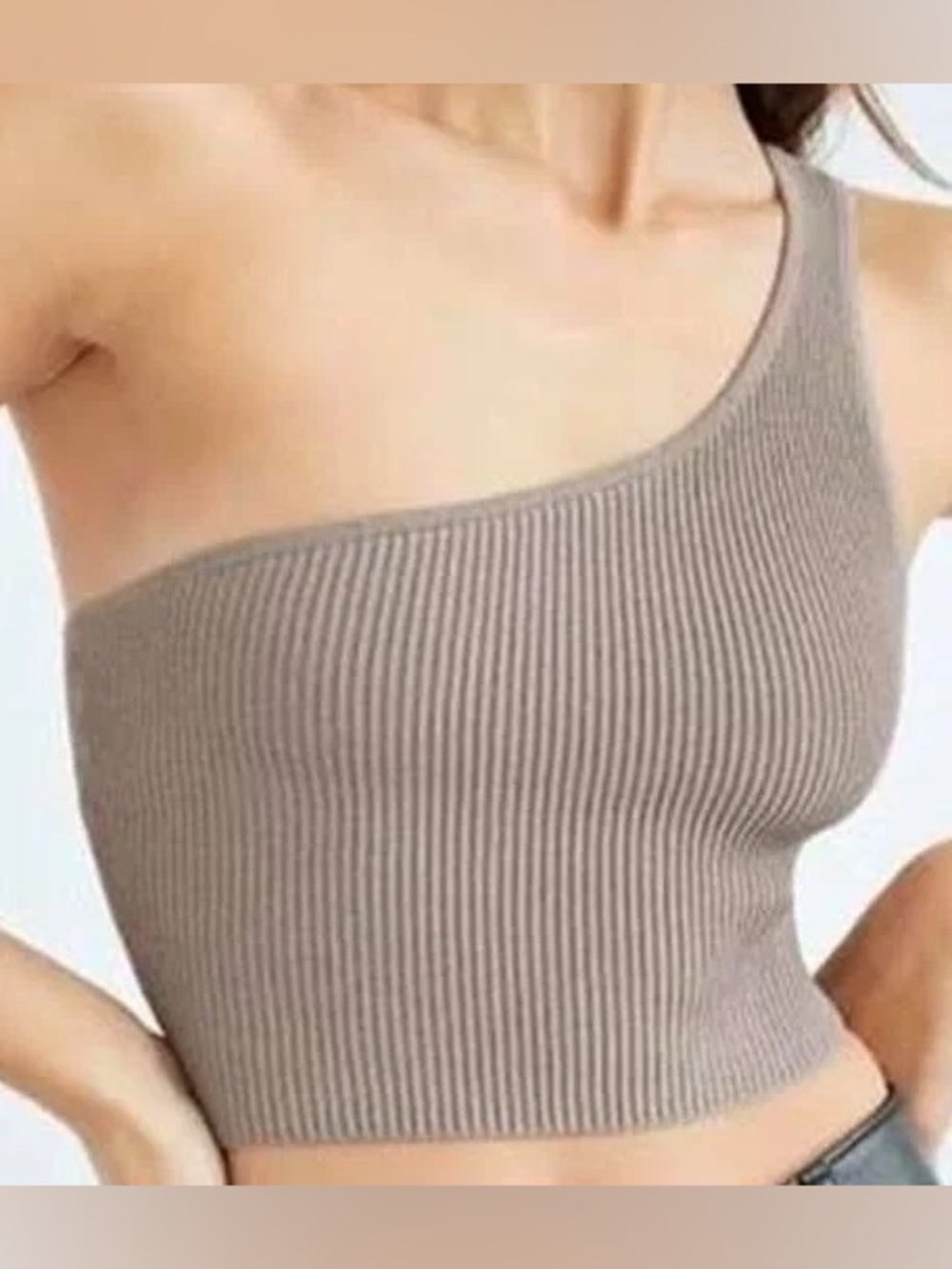 Aritzia Babaton Sculpt Knit One Shoulder Cropped Tank